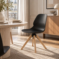 Chaise pivotante 360° Noa - Noir ou blanc