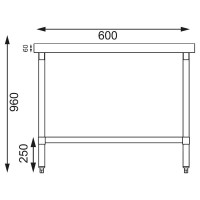 Tables en acier inoxydable profondeur 60cm - TIVIO