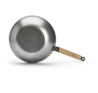 WOK BOMBÉ ACIER CARBONE MINERAL B BOIS - DE BUYER
