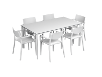 Salon de jardin table meet + 6 fauteuils Town - Ezpeleta