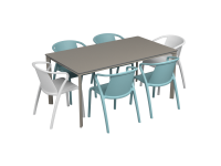 Salon de jardin table meet + 6 fauteuils Fado - Ezpeleta