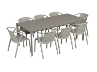 Salon de jardin table meet + 8 fauteuils Fado - Ezpeleta
