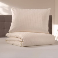 Housse de couette Champagne Bandes Satin - LYON