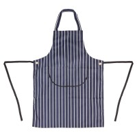 Tablier bavette avec pochette rayé bleu marine / blanc - CHEFWORKS