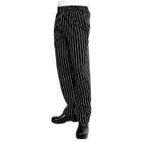 PANTALON DE CUISINE BAGGY RAYÉ NOIR ET BLANC - CHEF WORKS