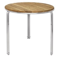 Table ronde ou carrée en frêne et aluminium