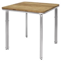 Table ronde ou carrée en frêne et aluminium