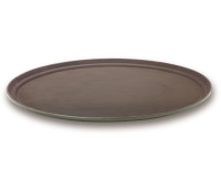 Porte-plateau pliant en bois clair + Plateau ovale en fibre de verre