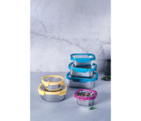 SET DE 3 BOITES INOX ET COUVERCLE EN VERRE - ETERN