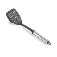 Spatule Perforée en Silicone avec Manche en Inox