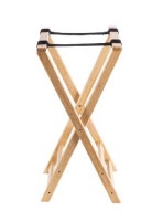 Porte-plateau pliant en bois clair + Plateau ovale en fibre de verre