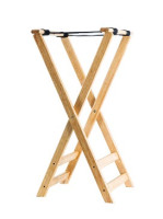 Porte-plateau pliant en bois clair + Plateau ovale en fibre de verre