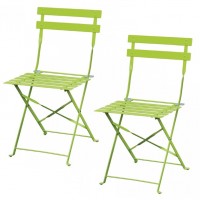 2 chaises de jardin pliantes en métal DIANA