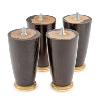 4 PIEDS DE LIT ARBERI PAS DE VIS 8MM CONE WENGE