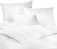 Housse de couette Blanche bandes satin - LYON