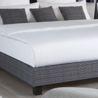 Housse de couette Blanche bandes satin - LYON