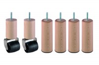 Pieds cylindriques avec roulettes pour sommier