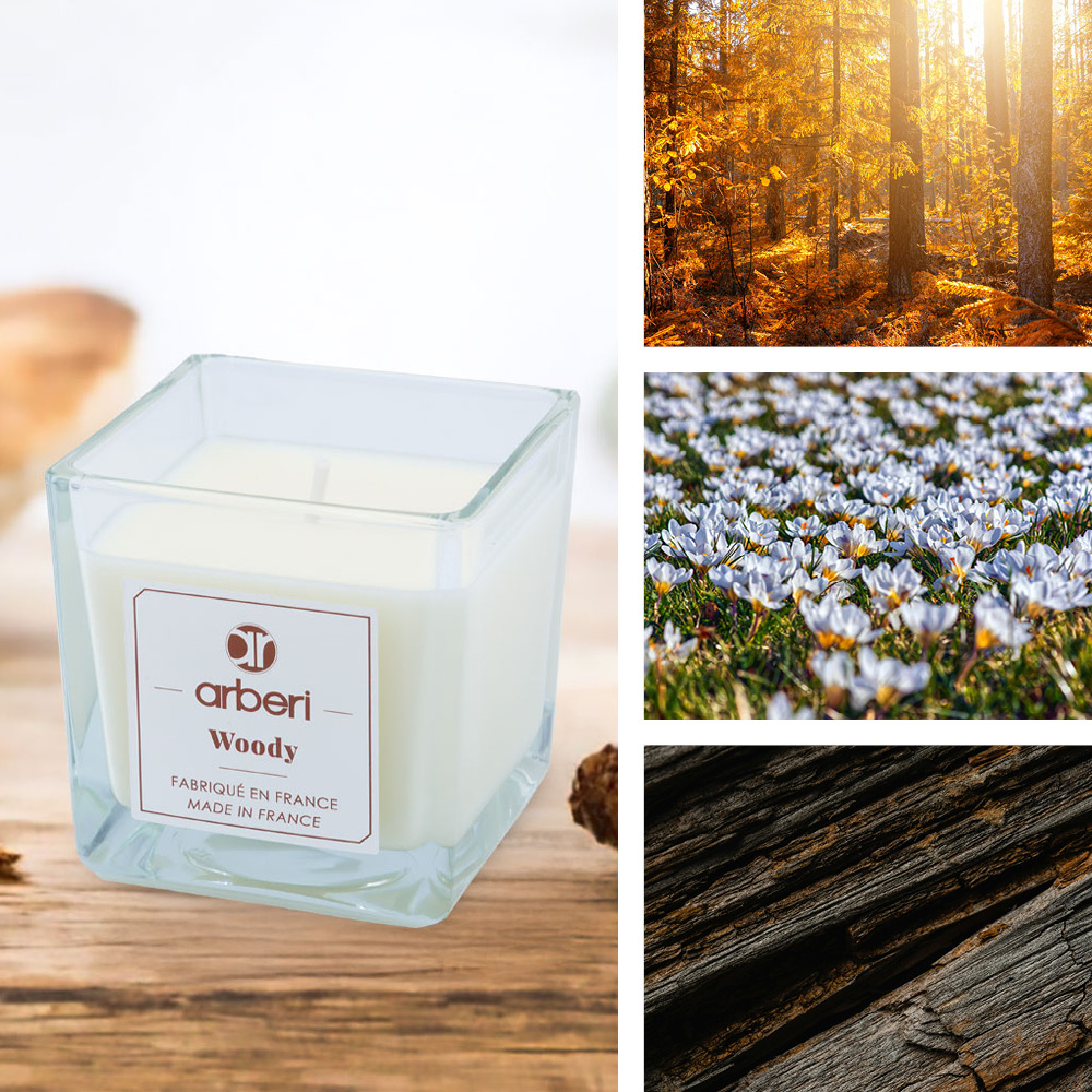 Coffret bougie et diffuseur parfum d'ambiance Woody - ARBERI