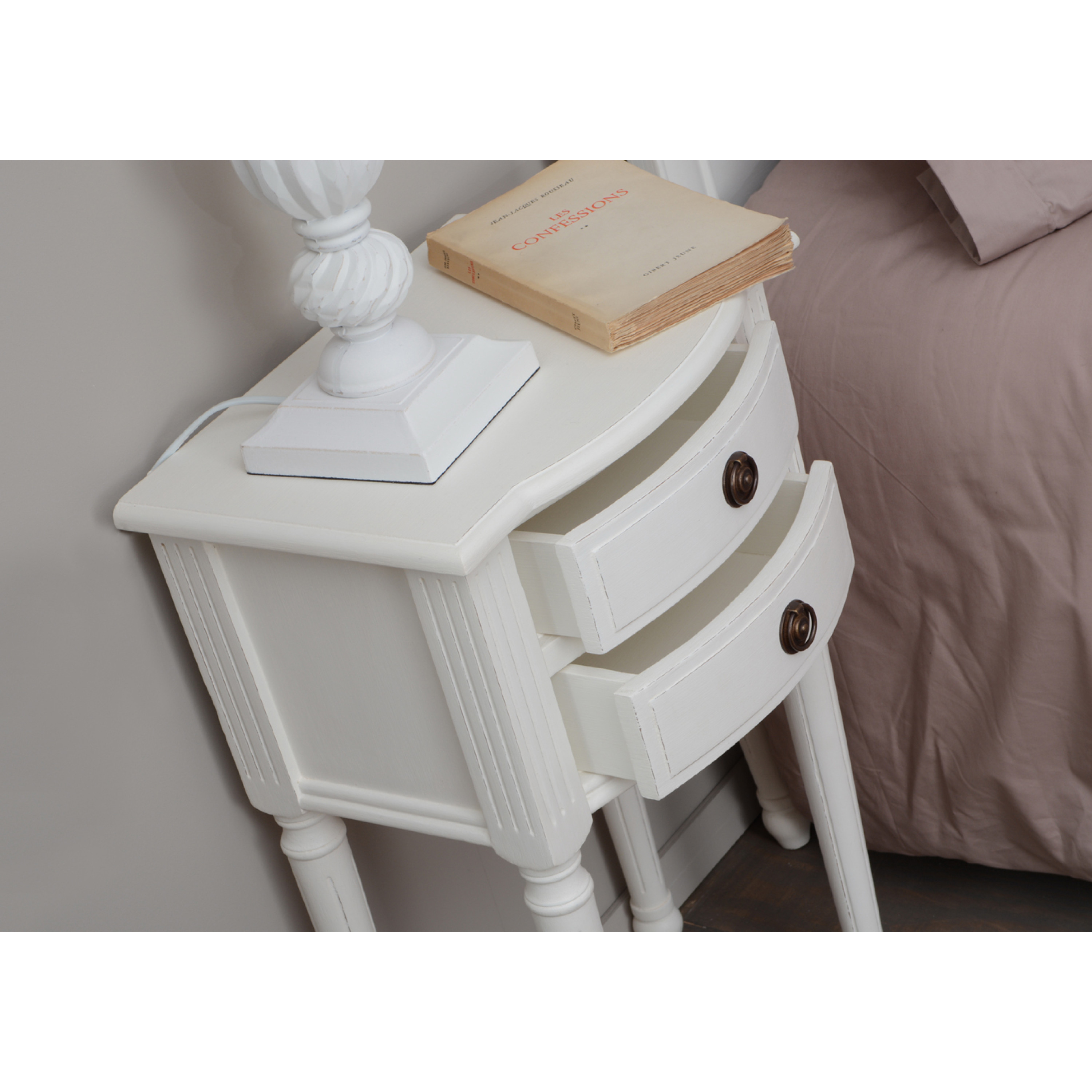 Table de chevet blanche AGATHE