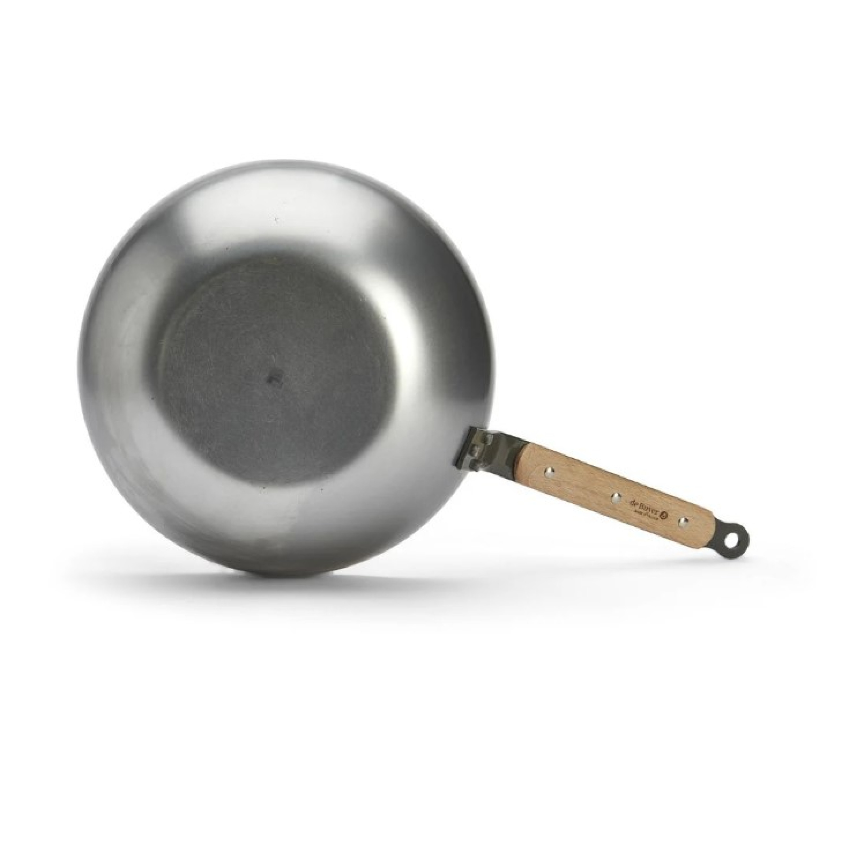 WOK BOMBÉ ACIER CARBONE MINERAL B BOIS - DE BUYER