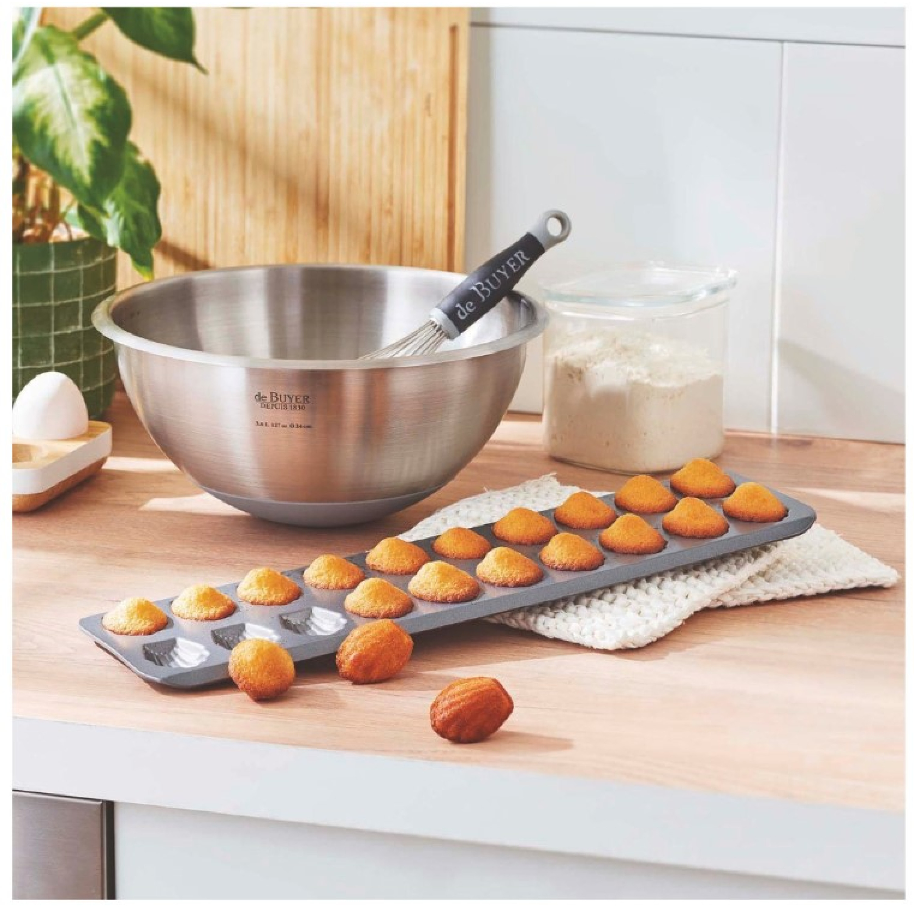 PLAQUE MADELEINES ACIER  ANTIADHÉSIF - DE BUYER