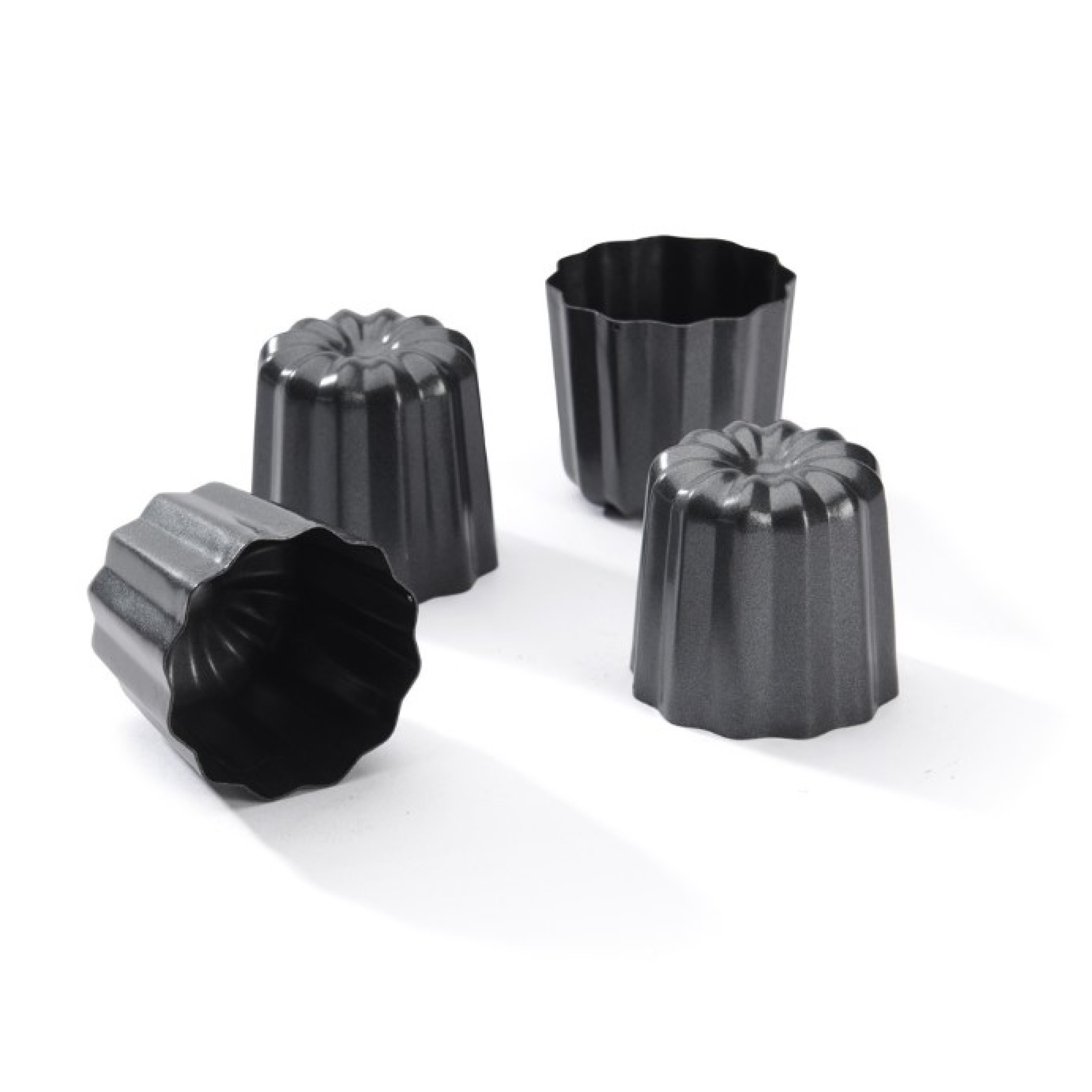 4 MOULES À CANELÉS BORDELAIS ACIER ANTIADHÉSIF - DE BUYER