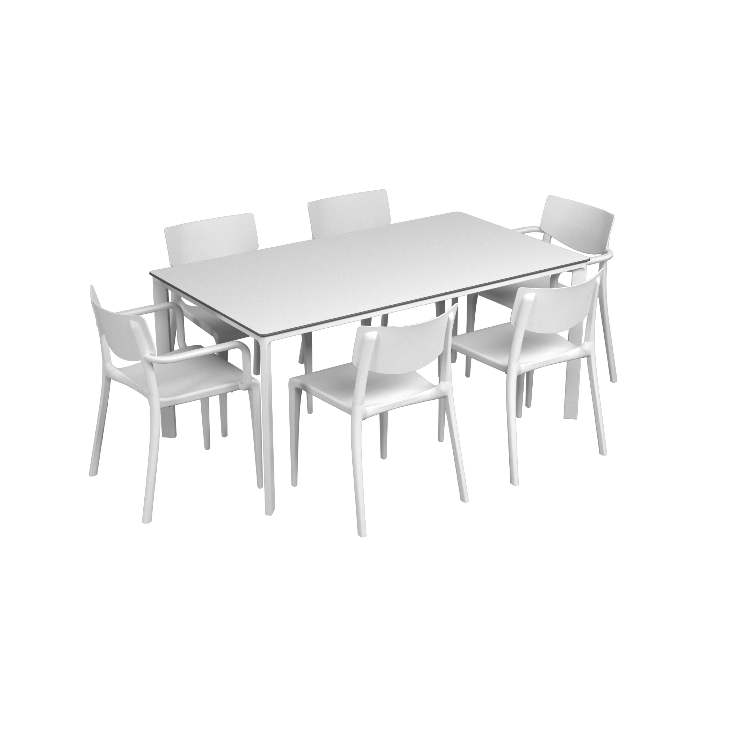 Salon de jardin table meet + 4 chaises Town + 2 fauteuils Town - Ezpeleta