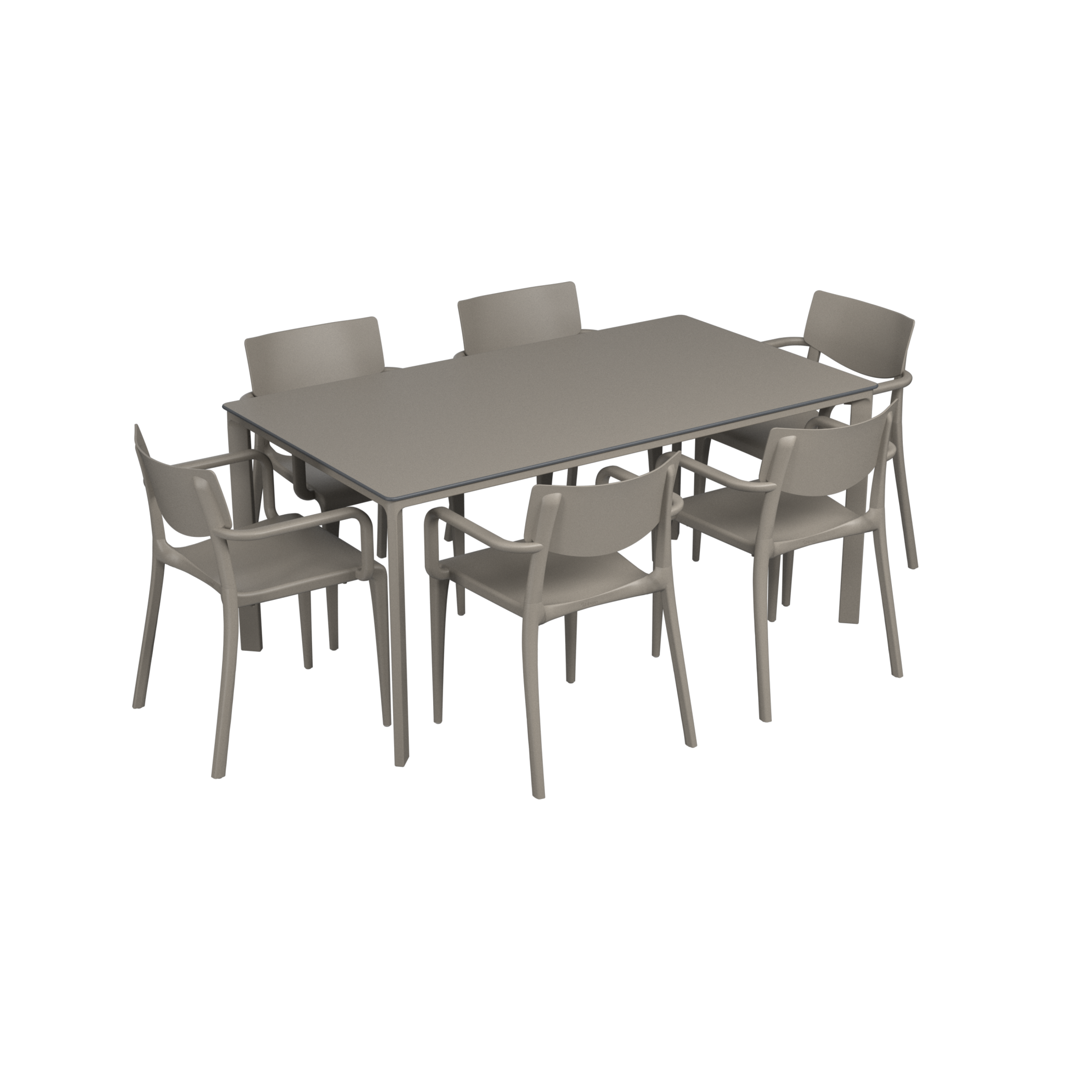 Salon de jardin table meet + 6 fauteuils Town - Ezpeleta