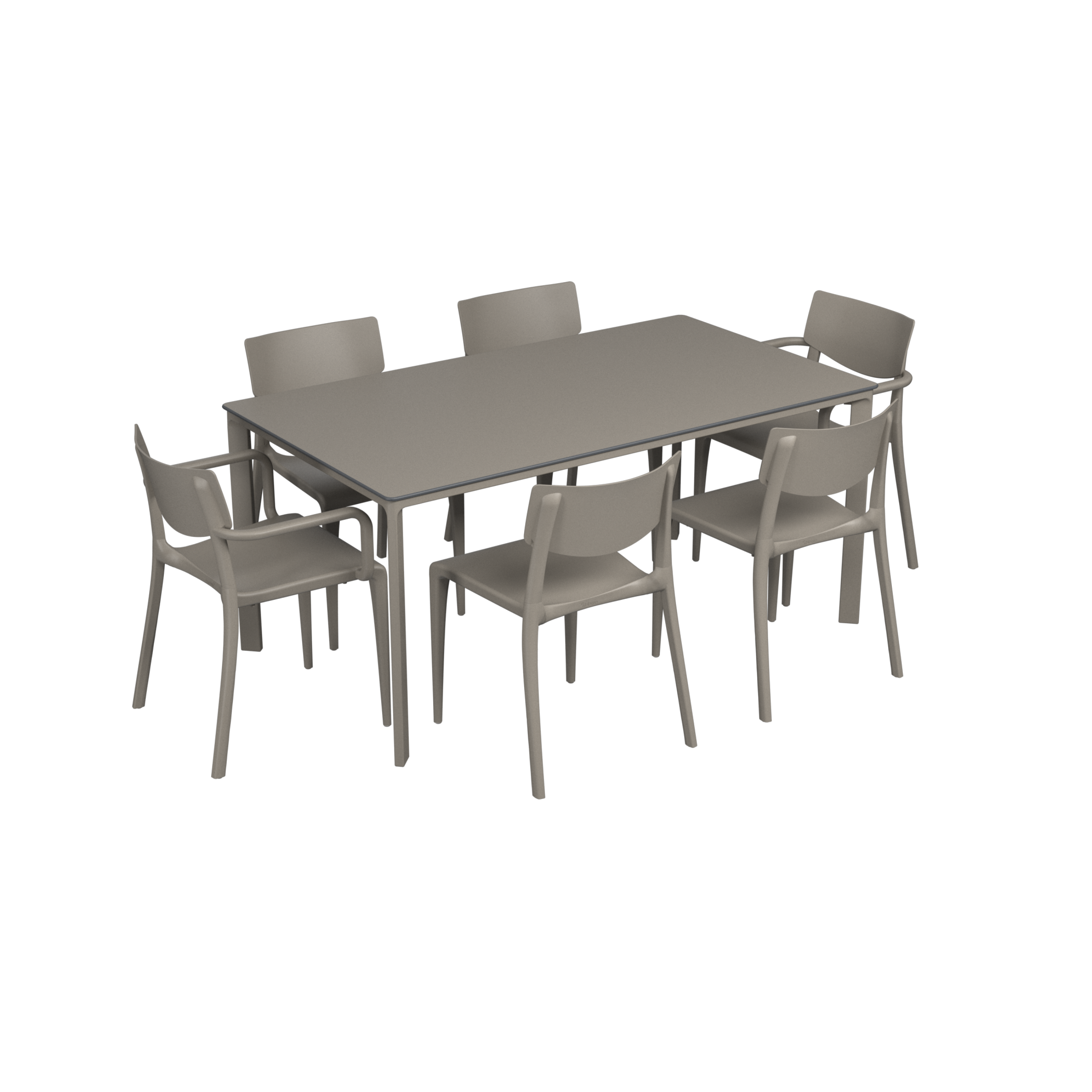 Salon de jardin table meet + 4 chaises Town + 2 fauteuils Town - Ezpeleta