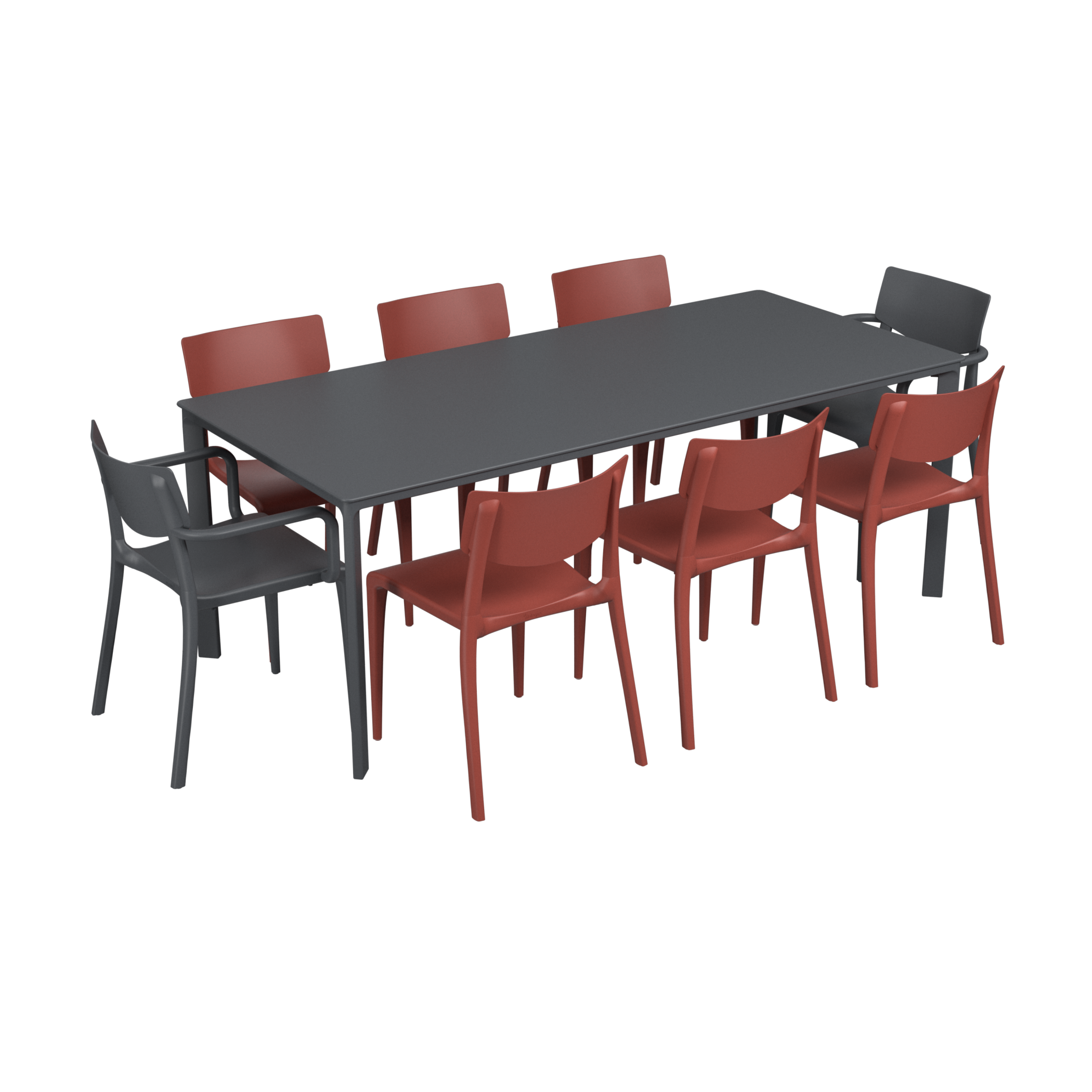 Salon de jardin table meet + 6 chaises Town + 2 fauteuils Town - Ezpeleta