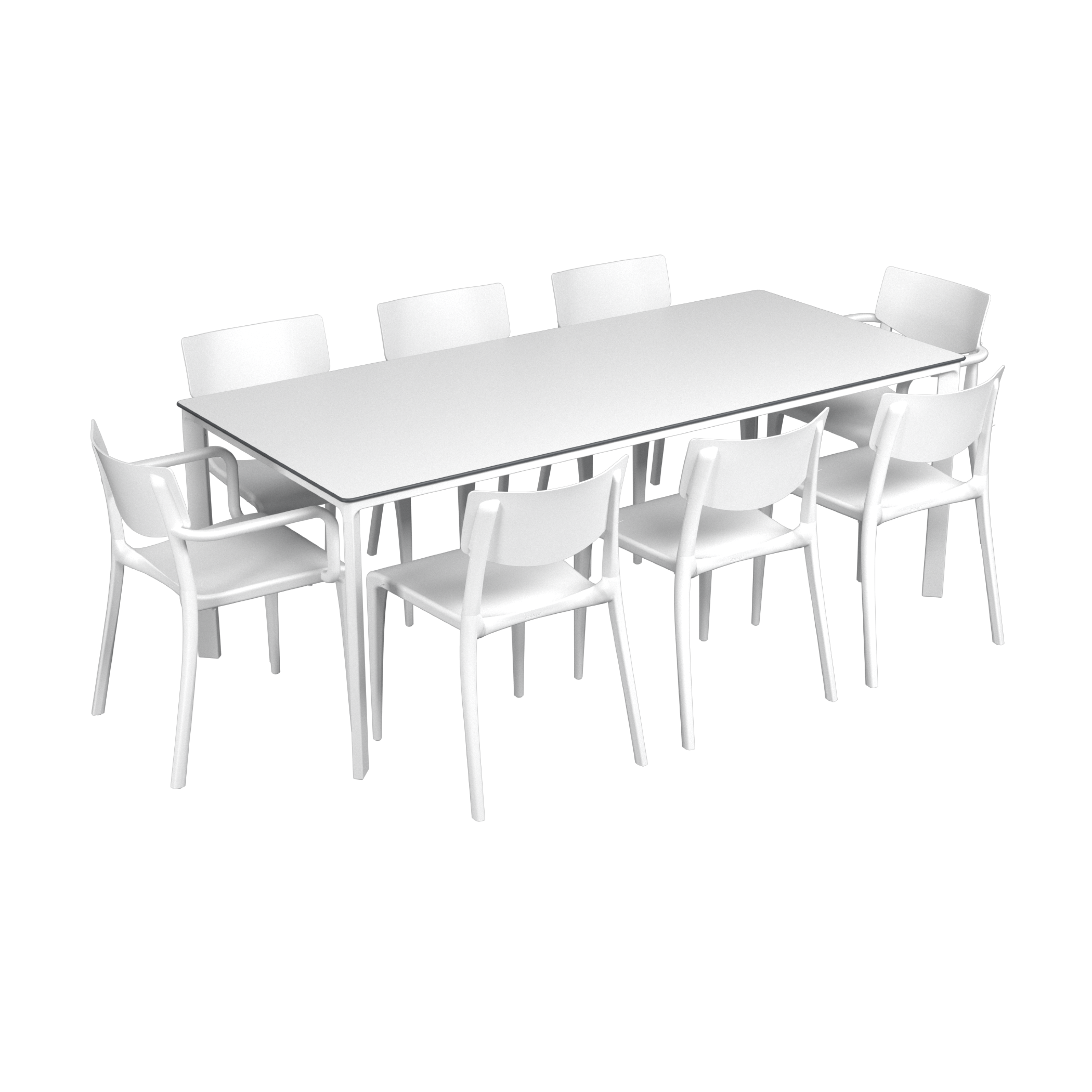 Salon de jardin table meet + 6 chaises Town + 2 fauteuils Town - Ezpeleta