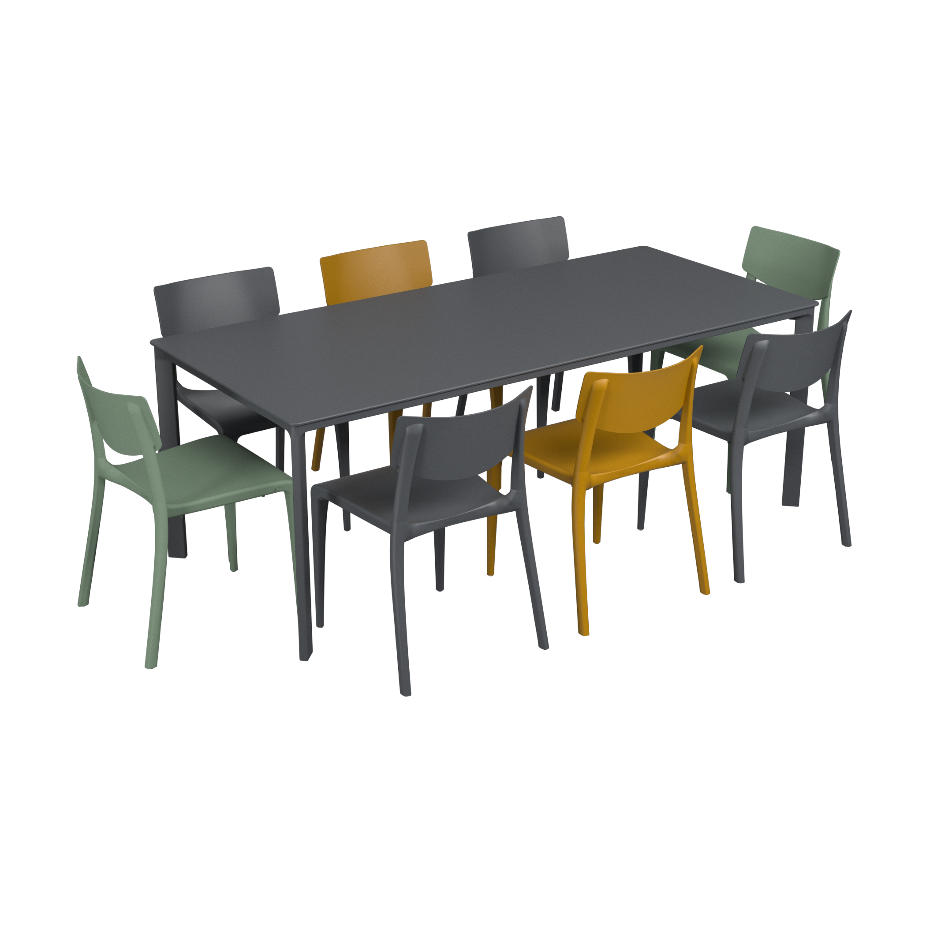 Salon de jardin table meet + 8 chaises Town - Ezpeleta