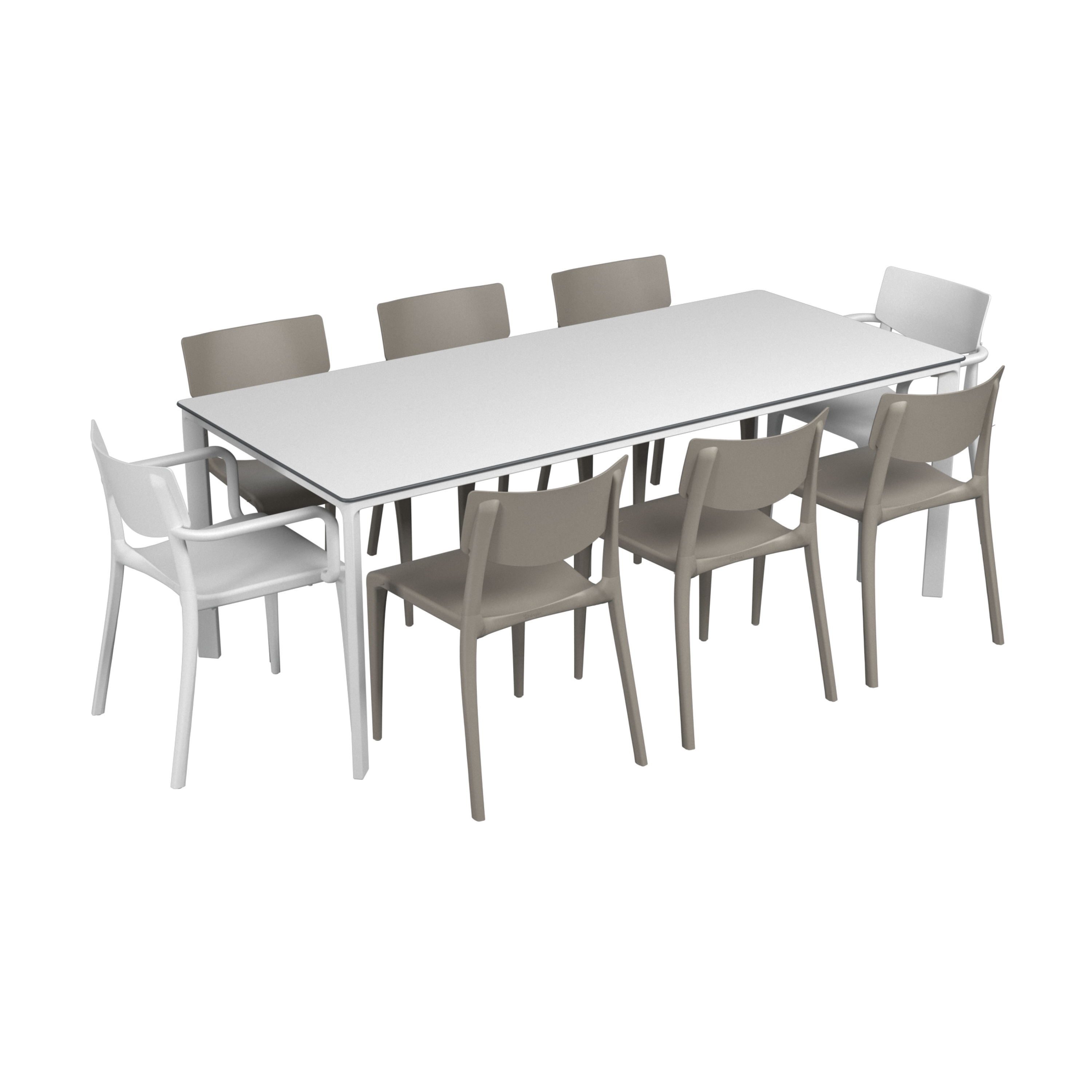 Salon de jardin table meet + 6 chaises Town + 2 fauteuils Town - Ezpeleta