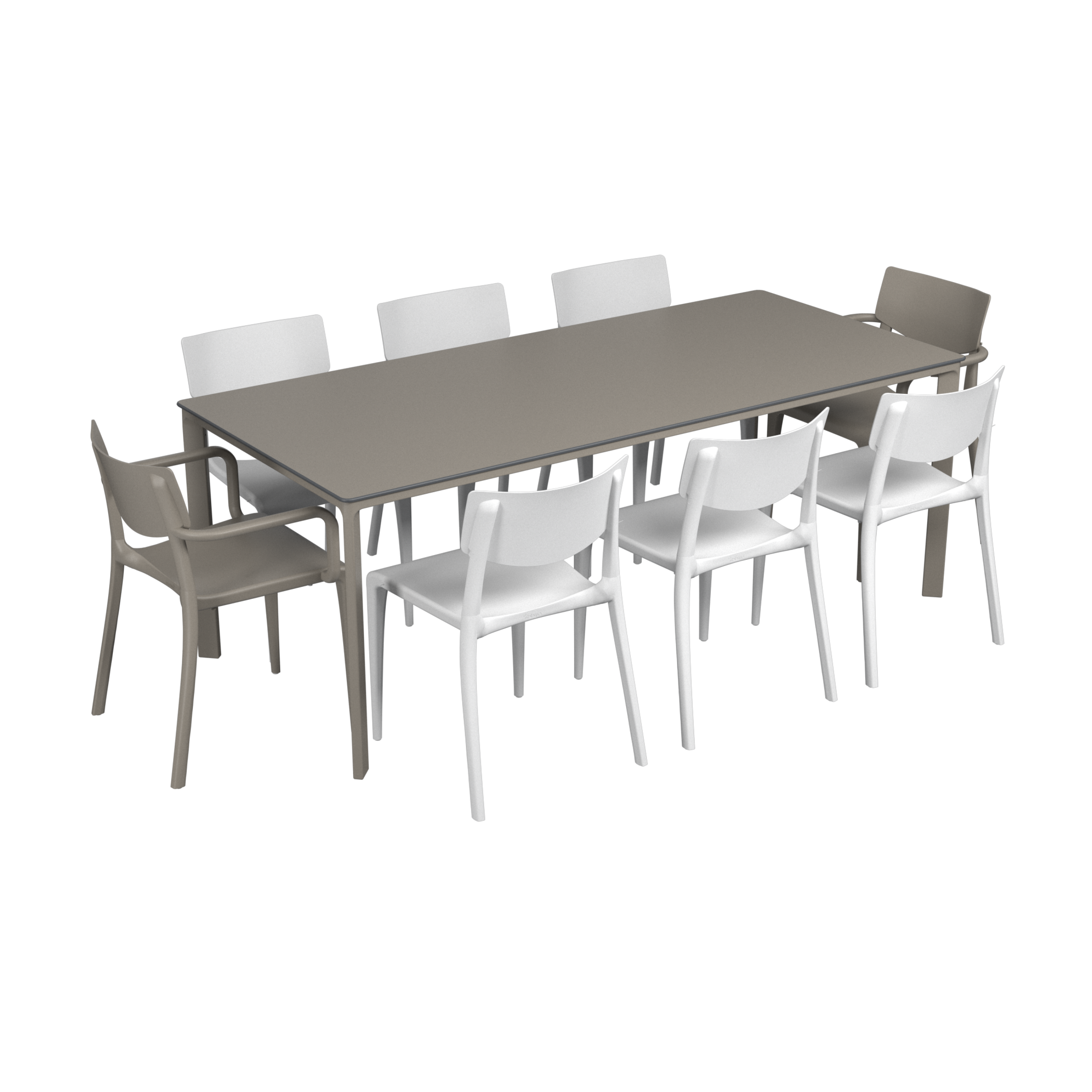 Salon de jardin table meet + 6 chaises Town + 2 fauteuils Town - Ezpeleta