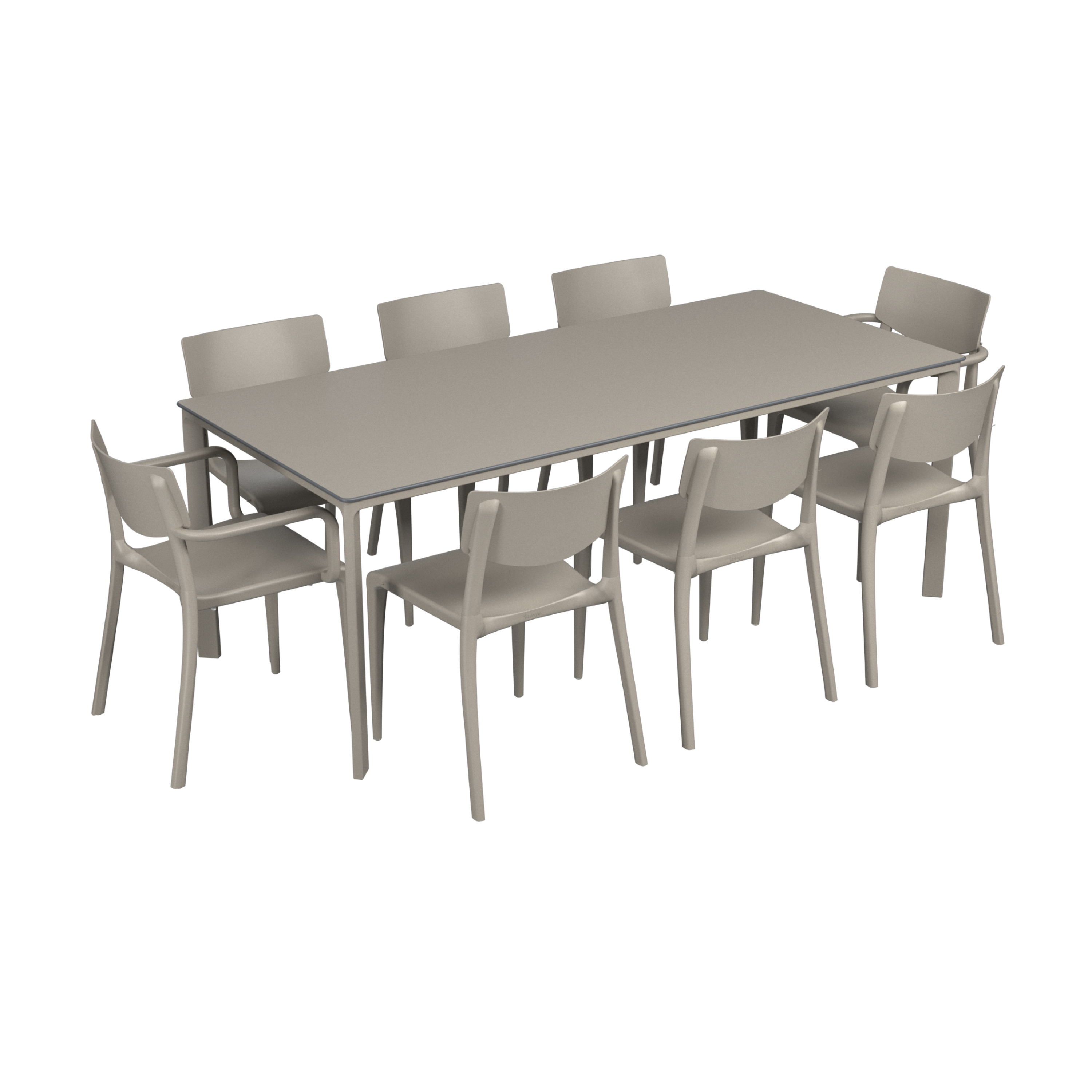 Salon de jardin table meet + 6 chaises Town + 2 fauteuils Town - Ezpeleta