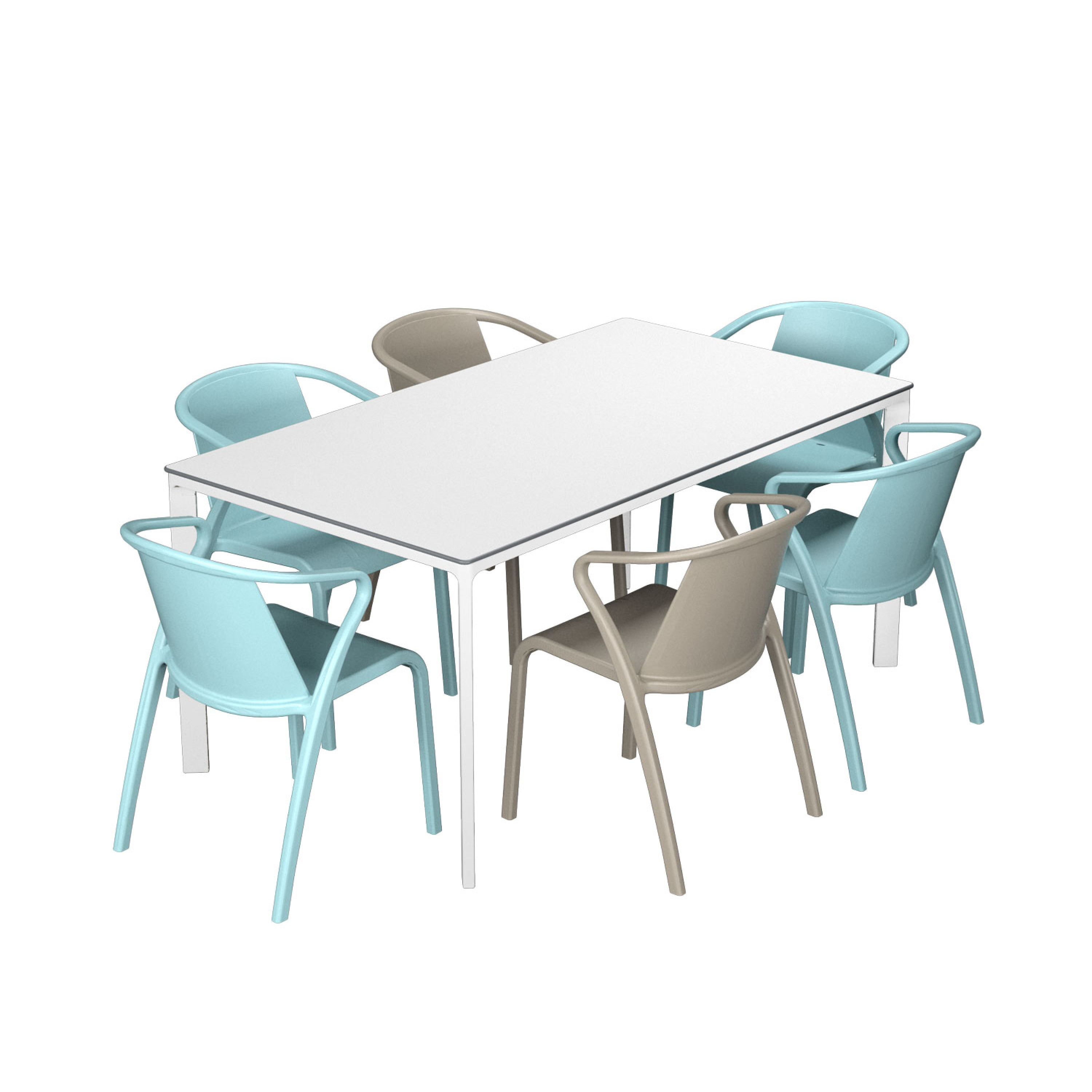 Salon de jardin table meet + 6 fauteuils Fado - Ezpeleta