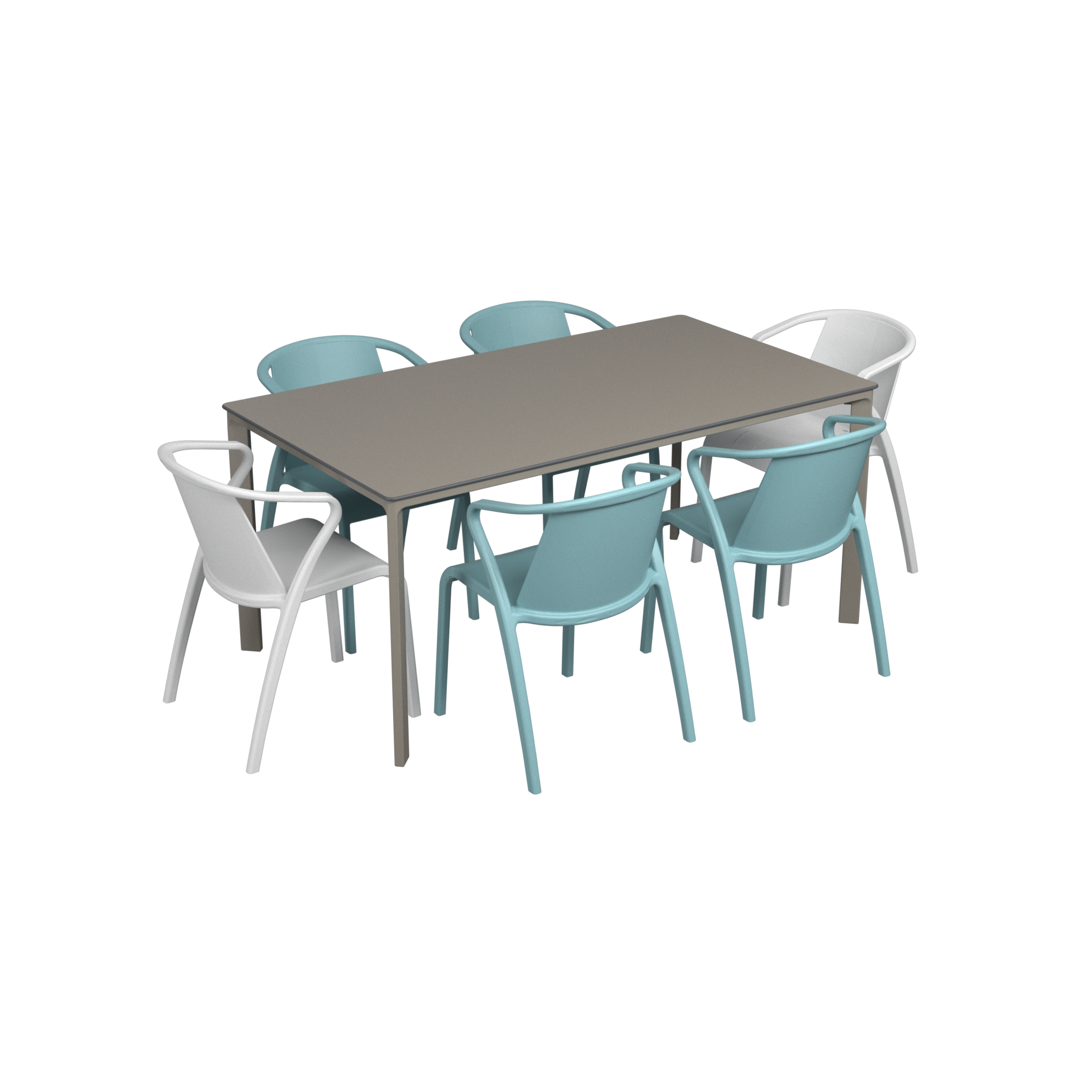 Salon de jardin table meet + 6 fauteuils Fado - Ezpeleta