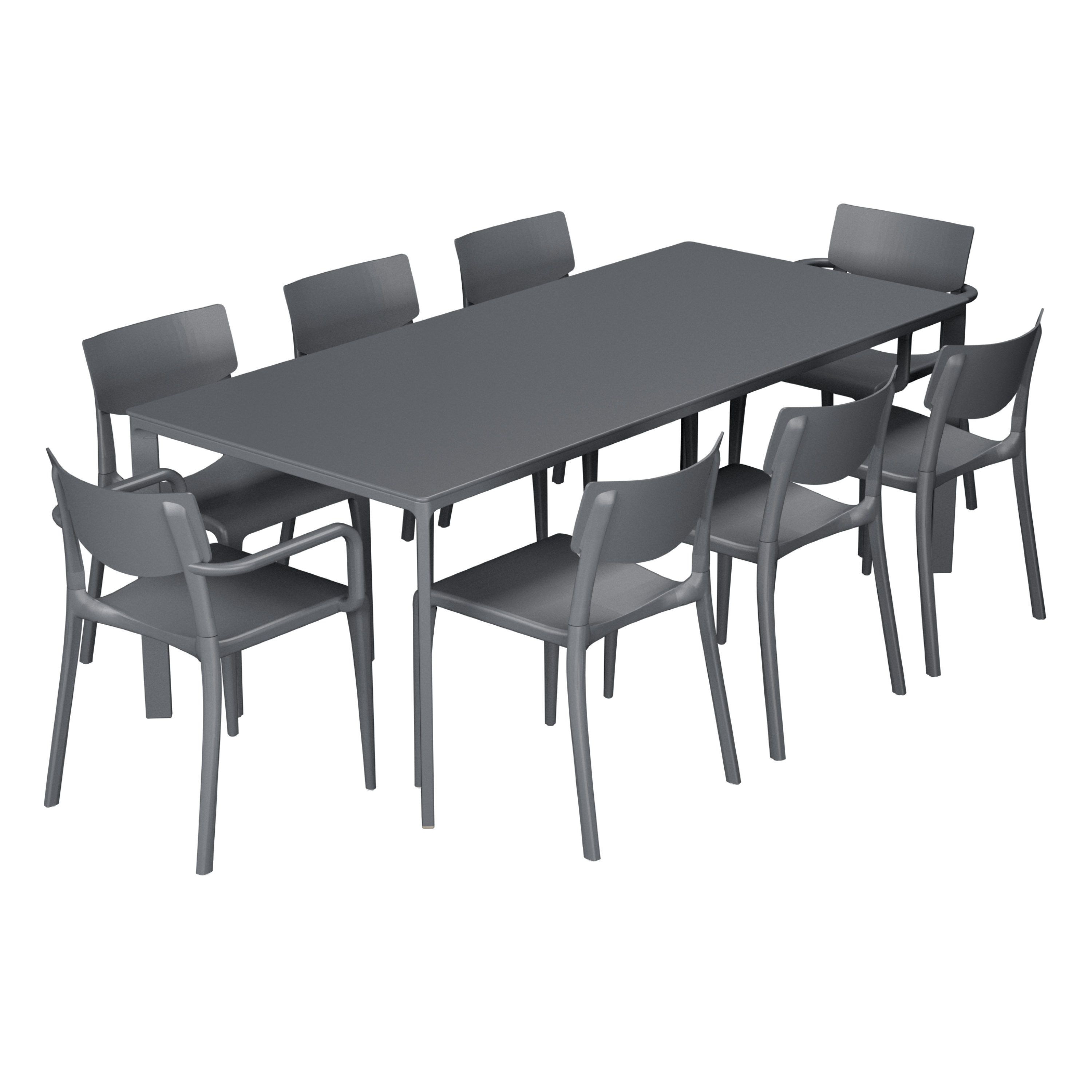 Salon de jardin table meet + 6 chaises Town + 2 fauteuils Town - Ezpeleta