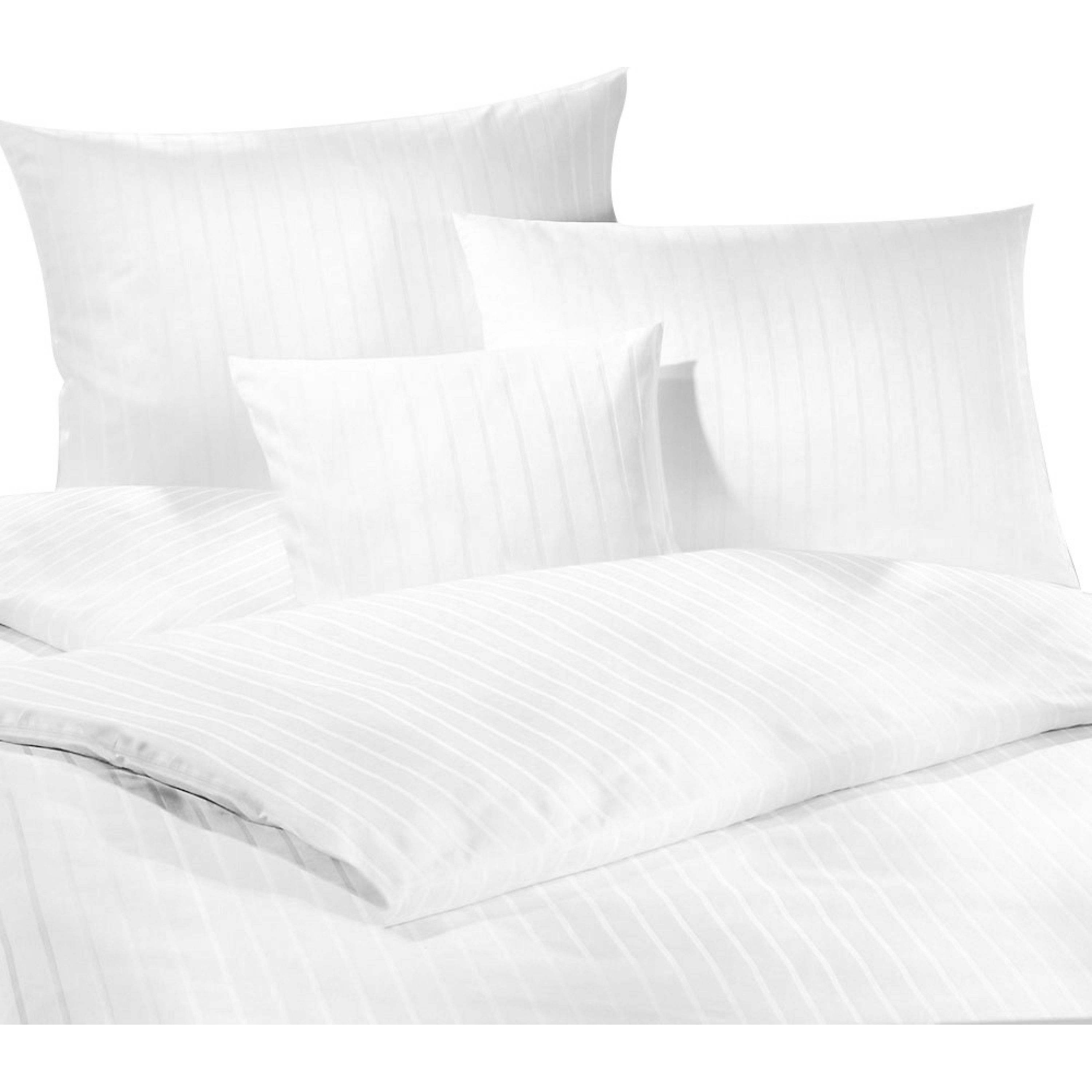 Housse de couette Blanche bandes satin - LYON