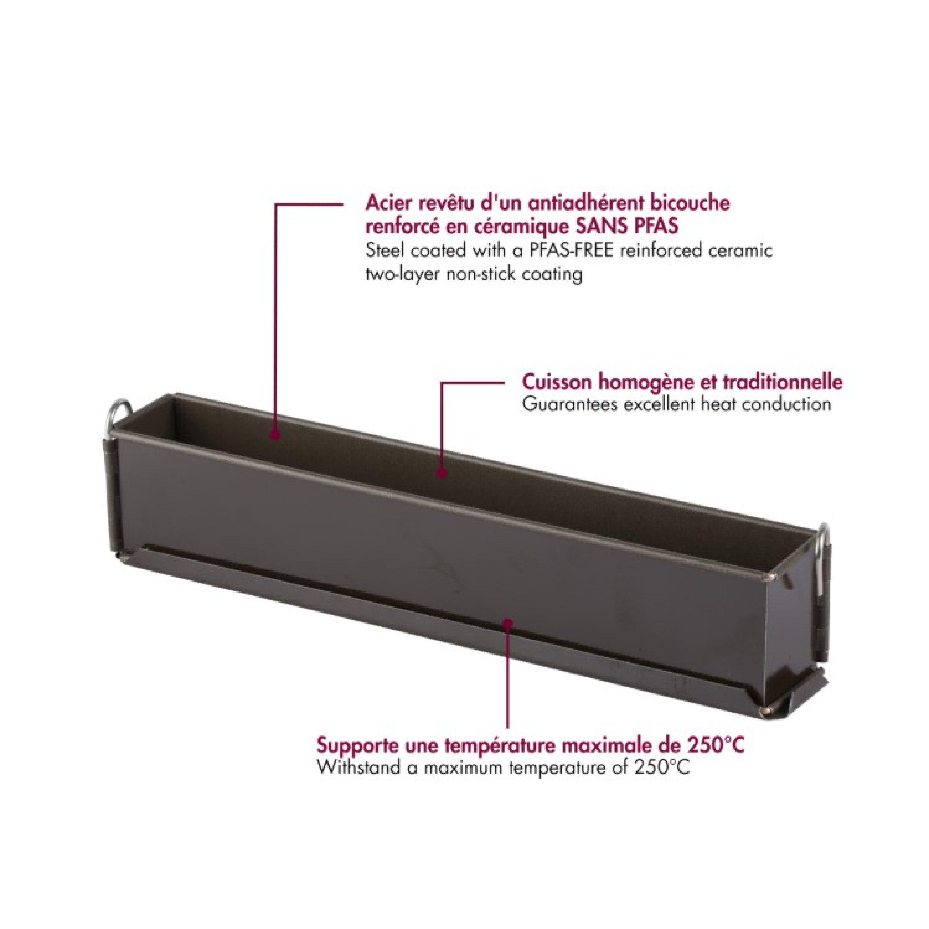 MOULE À PÂTÉ LONG MINI DÉMONTABLE ANTIADHÉRENT - GOBEL