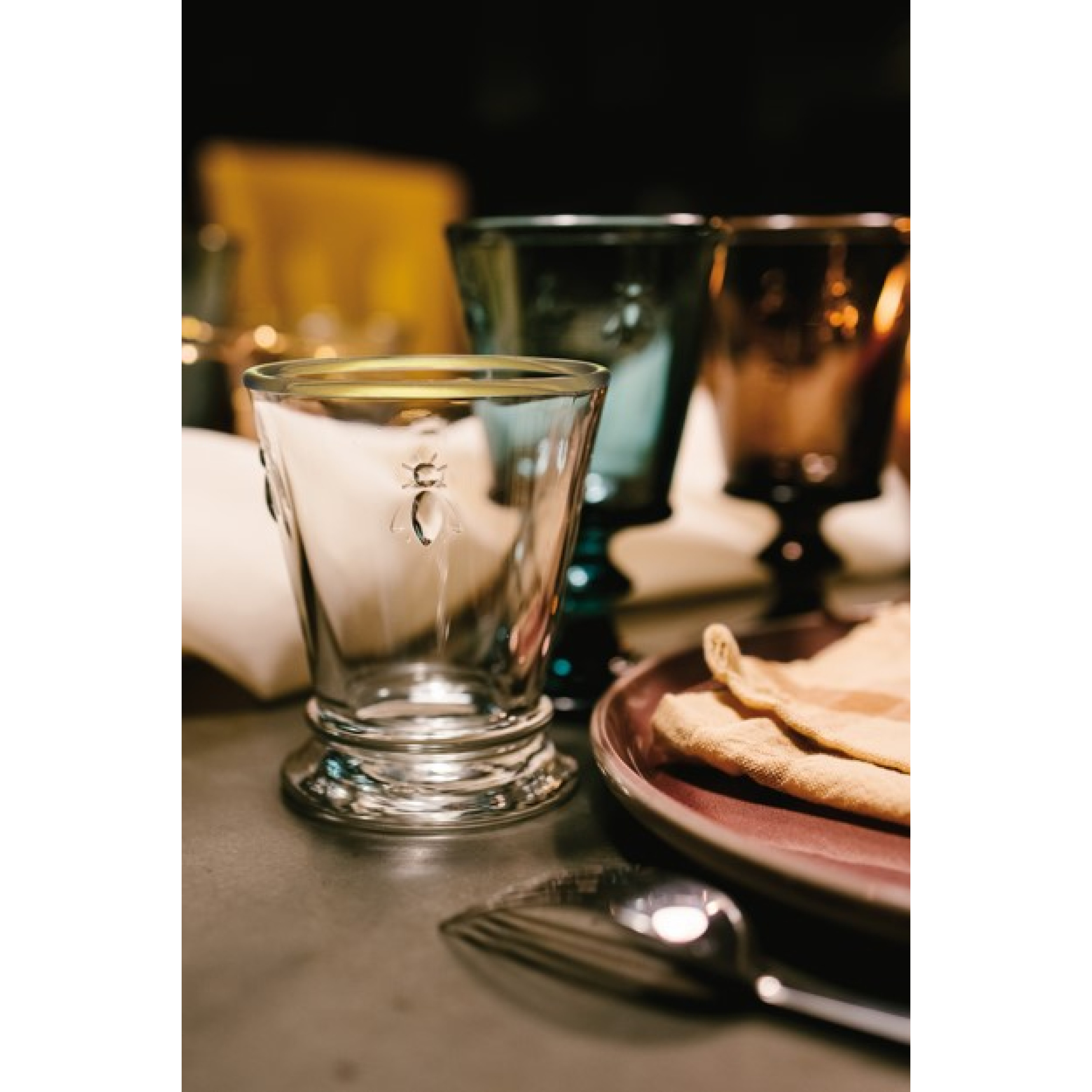 COFFRET DE 4 GOBELETS ABEILLE LISERÉ OR - LA ROCHERE