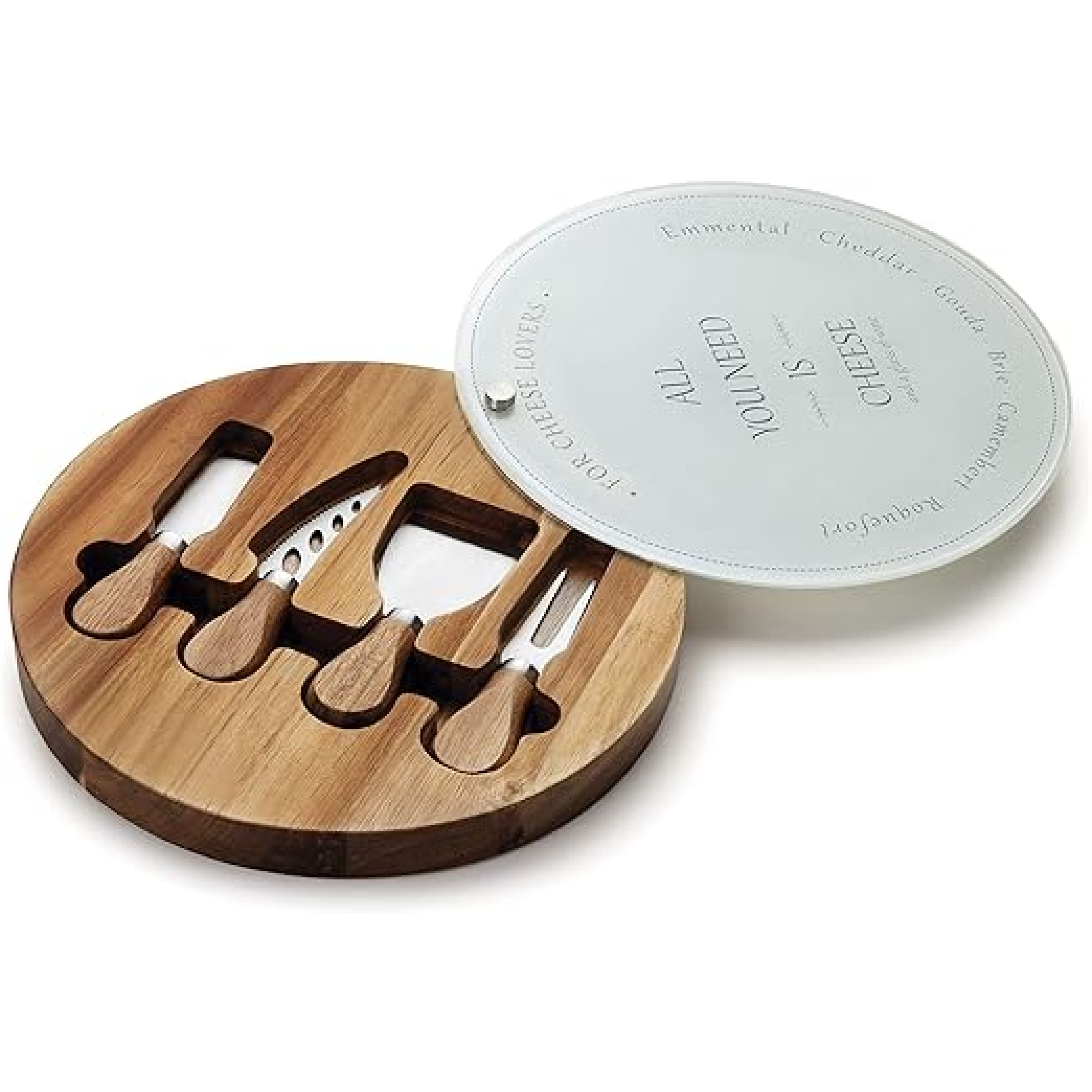 Coffret plateau à fromages avec couteaux