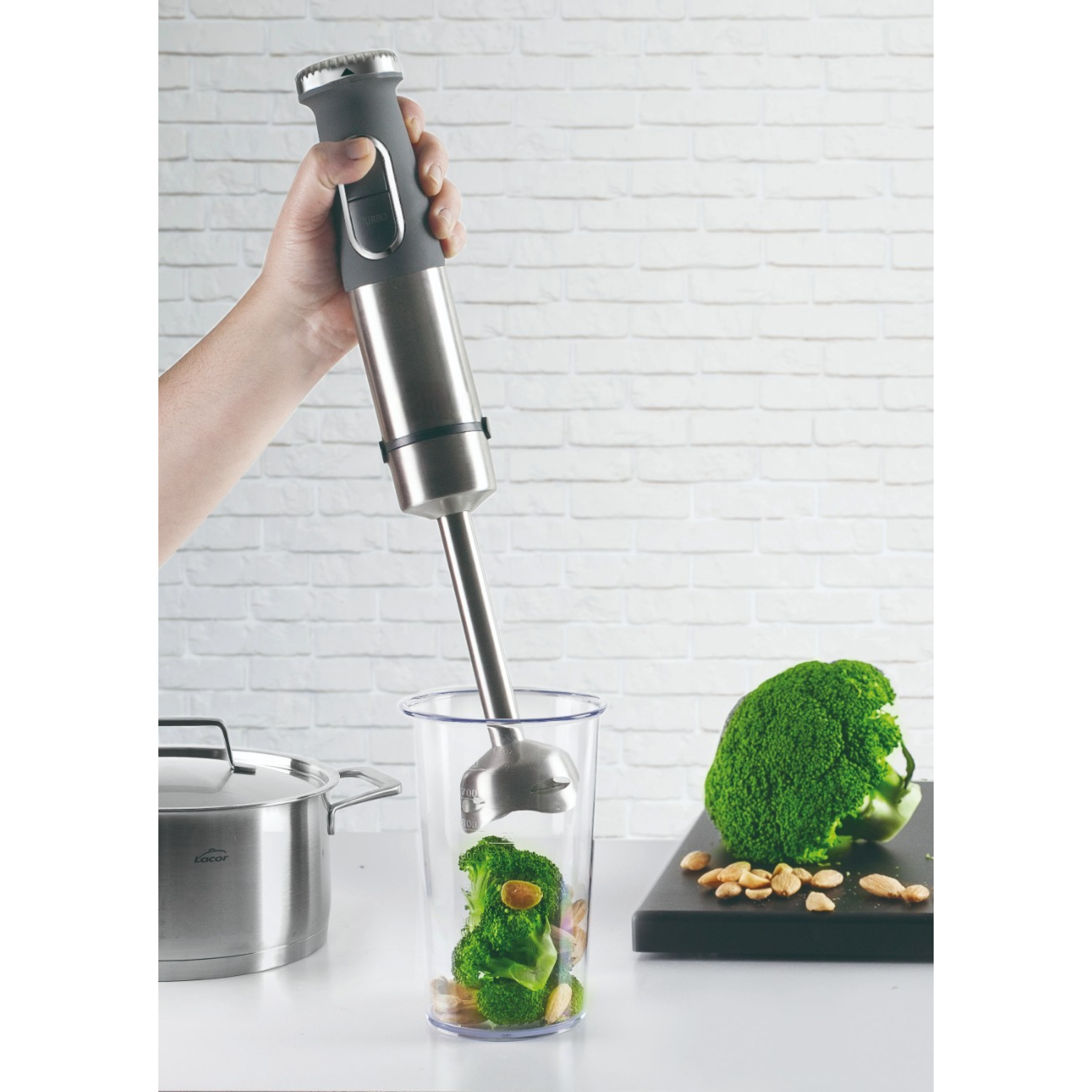 MIXEUR A SOUPE INOX AVEC GOBELET