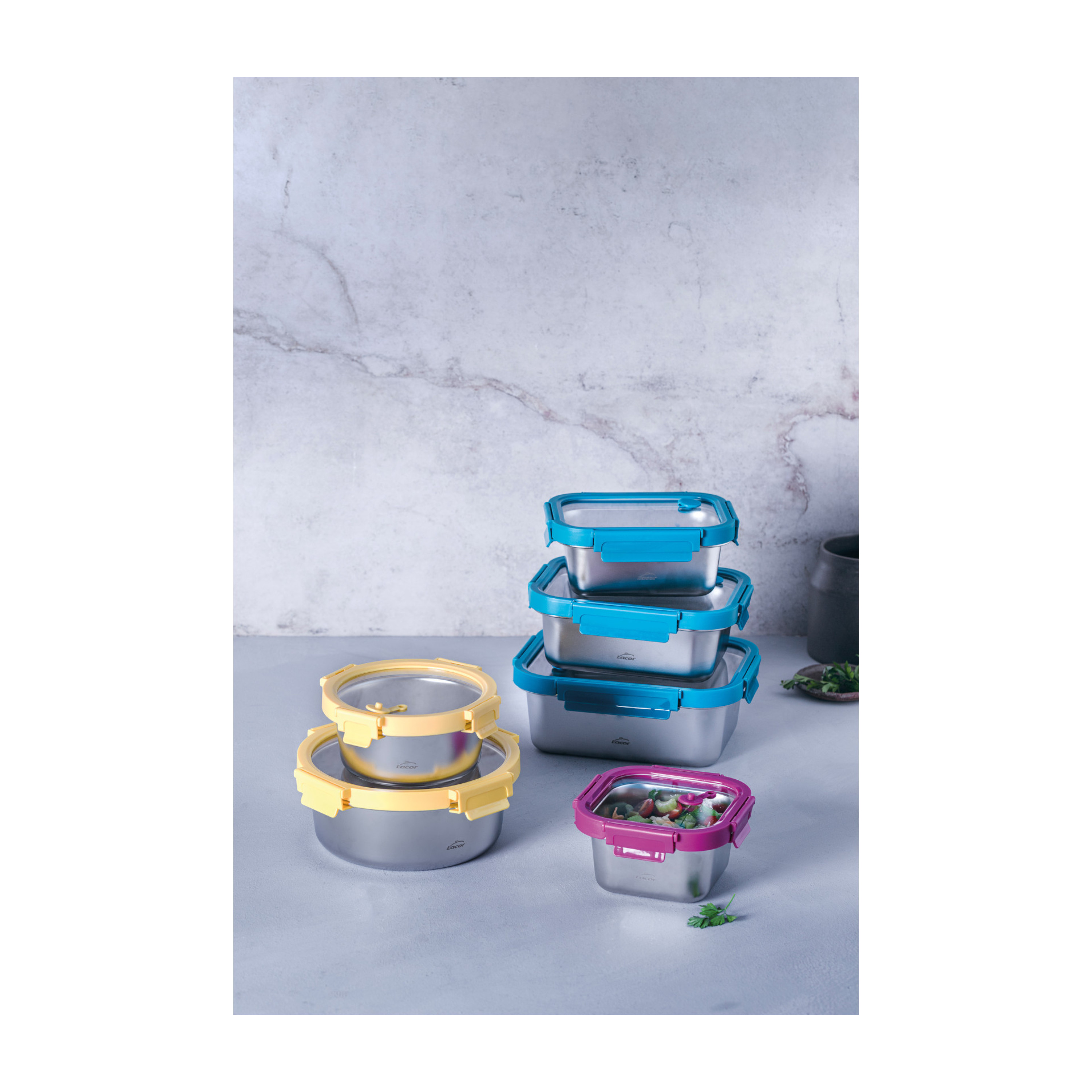 SET DE 3 BOITES INOX ET COUVERCLE EN VERRE - ETERN