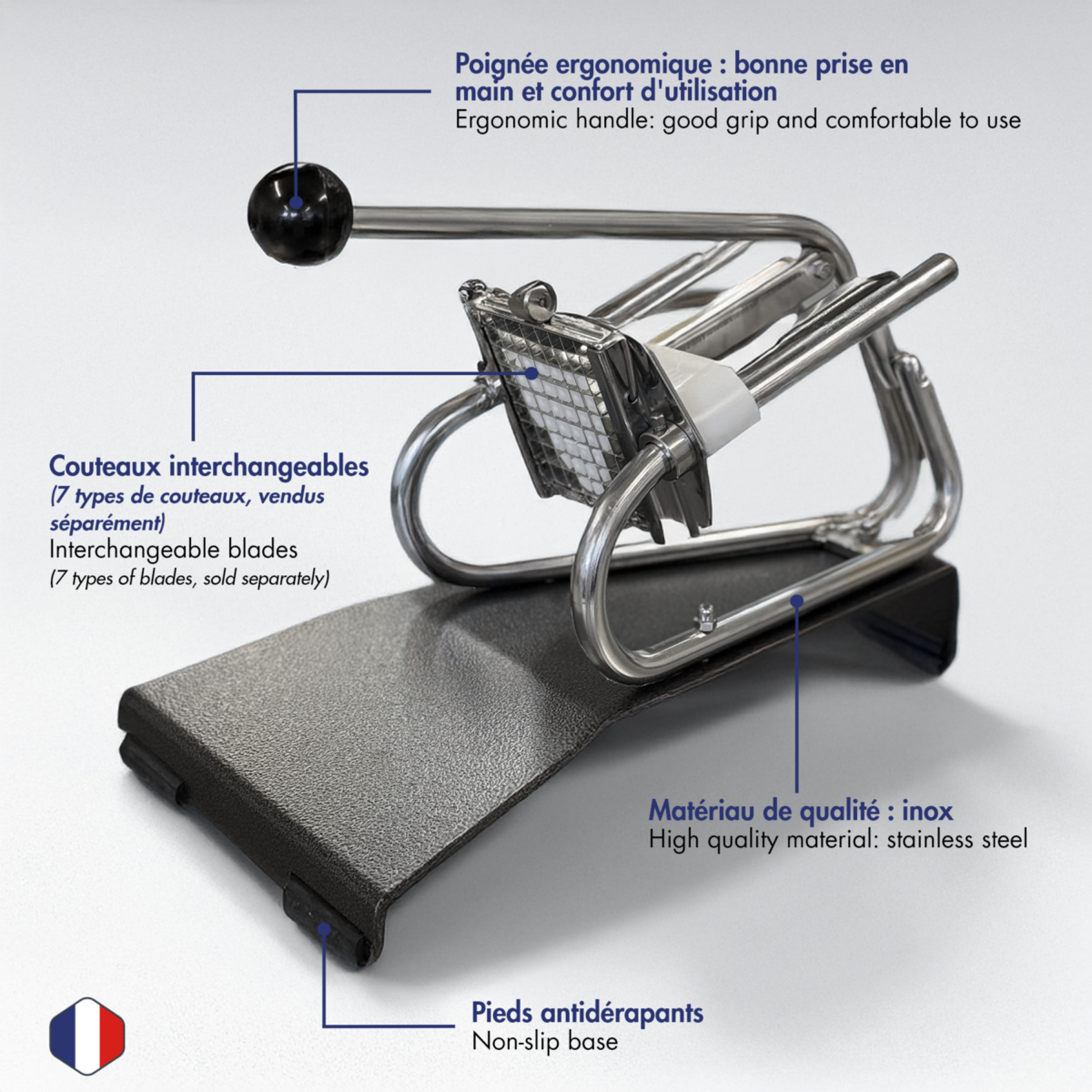 COUPE-FRITES PROFESSIONNEL SUR SOCLE EPOXY - LOUIS TELLIER