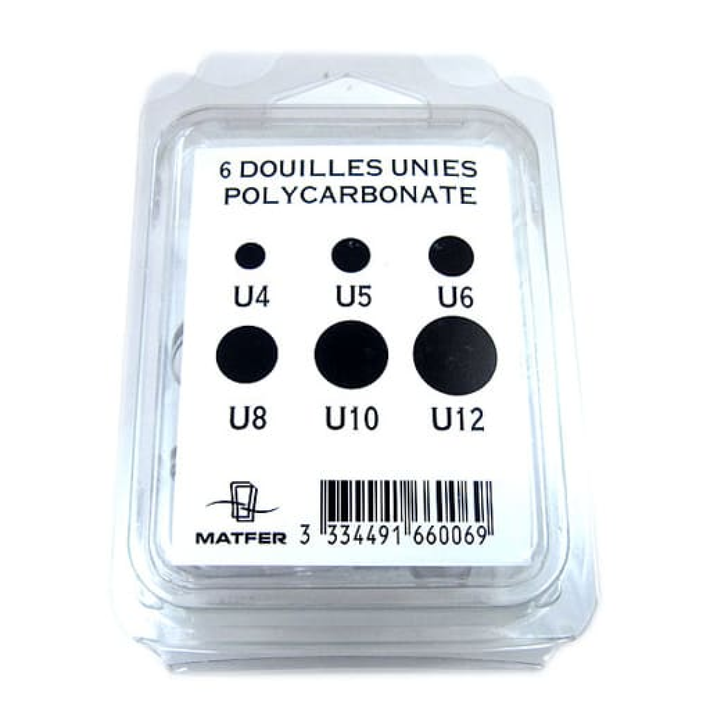 Douilles unies copolyester assortis x 6 - MATFER
