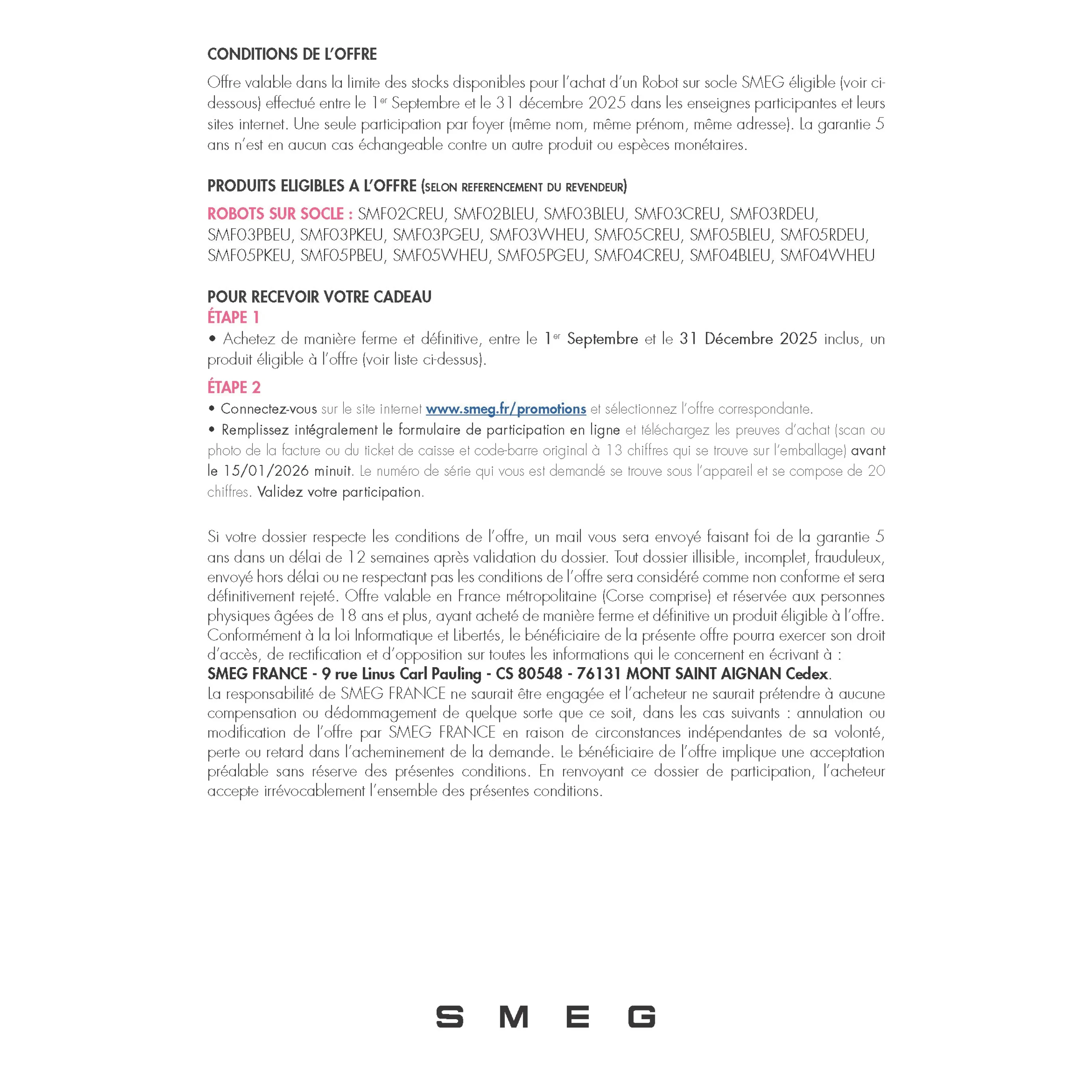 Robot sur socle années 50 SMF03 - Smeg