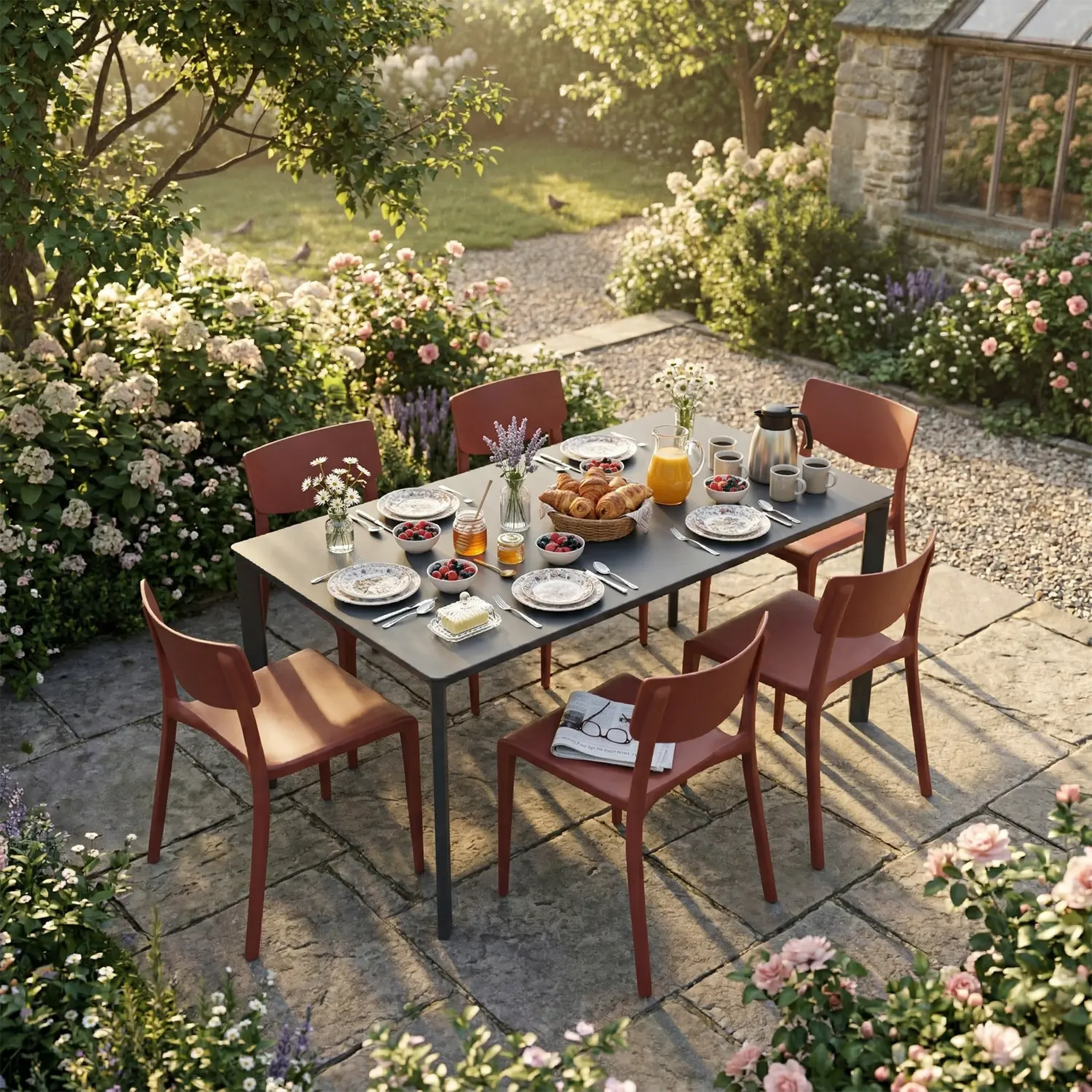 Salon de jardin table meet + 6 chaises Town - Ezpeleta