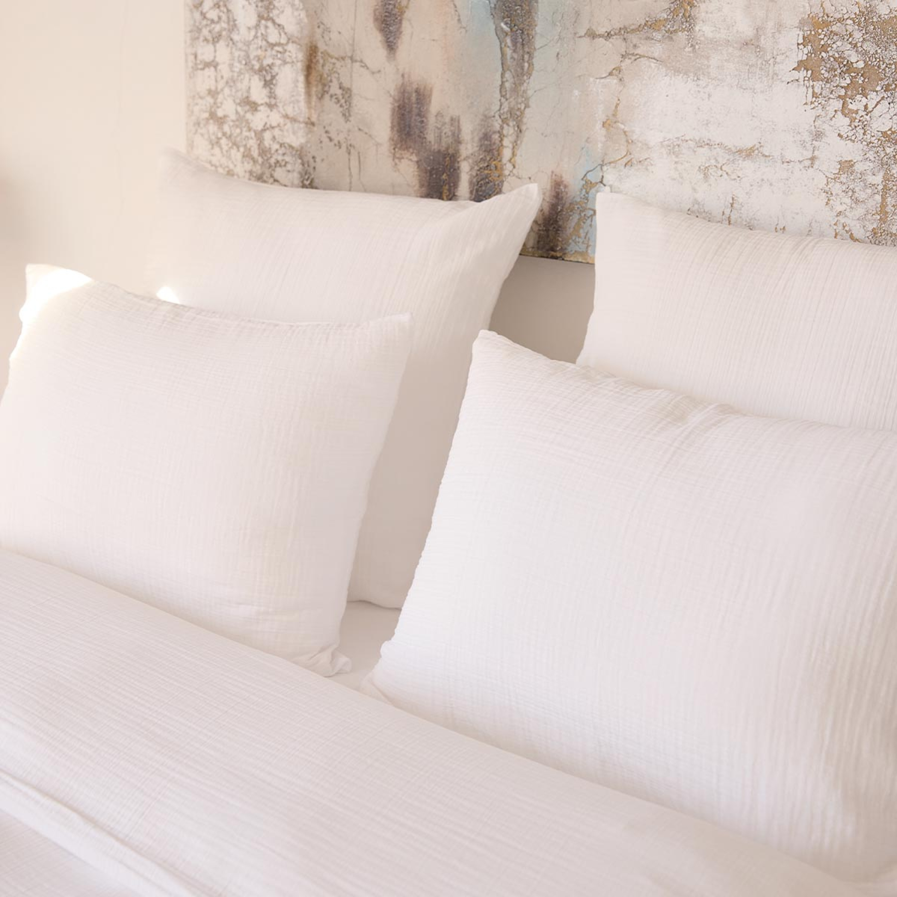 Taie d'oreiller double gaze de coton - CASSIS