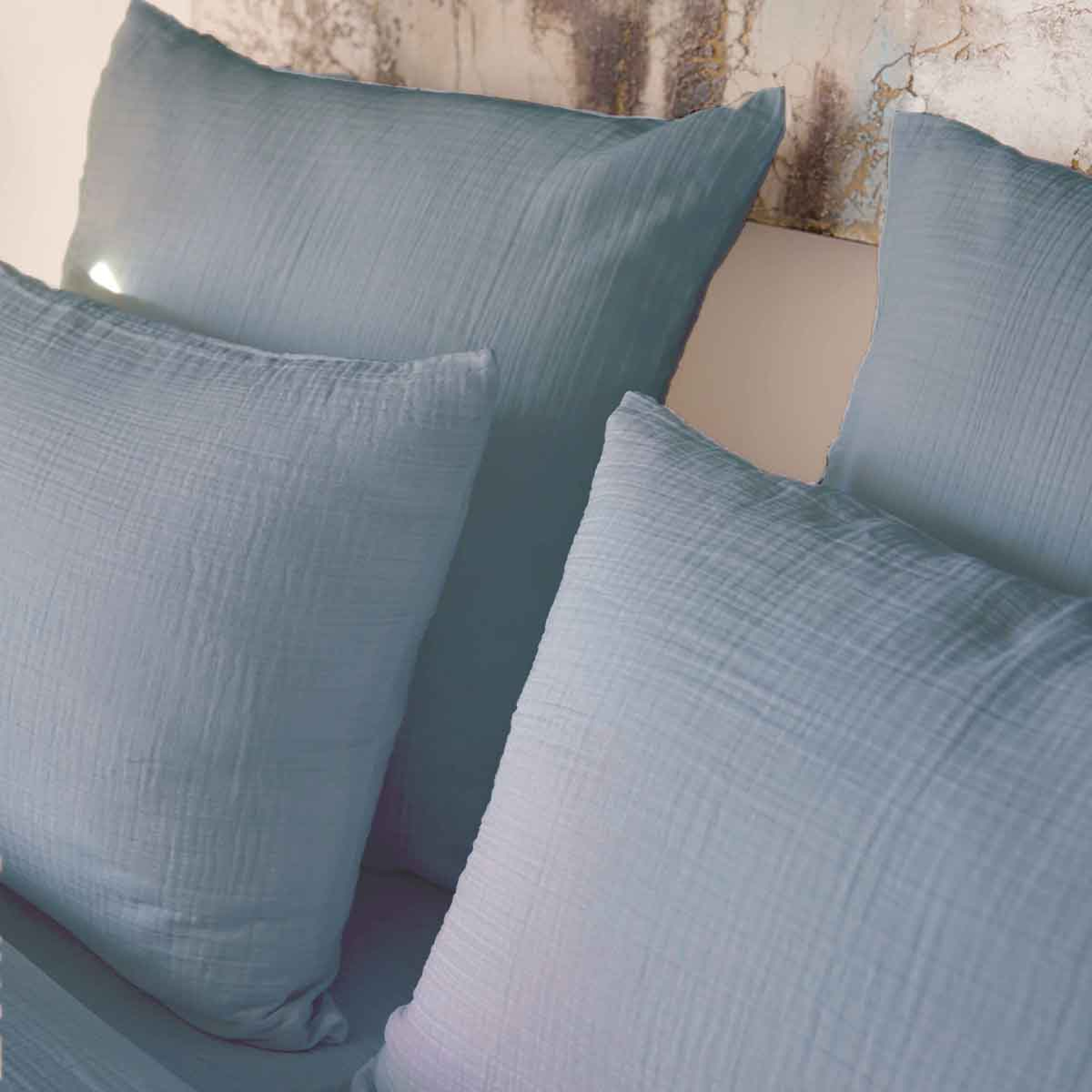 Taie d'oreiller double gaze de coton - CASSIS